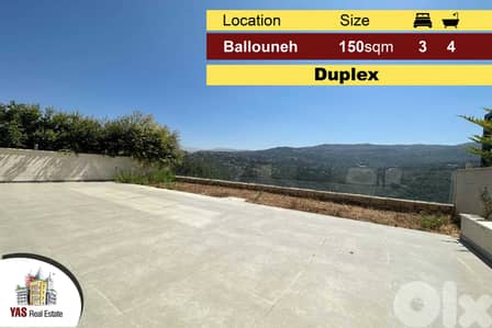 Ballouneh 150m2 | 90m2 Terrace | Duplex | Panoramic View | High-End |