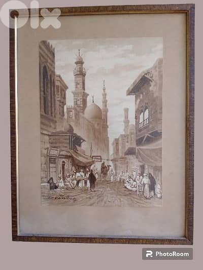 An Old watercolor by Dimitris Vassiliou 1960's