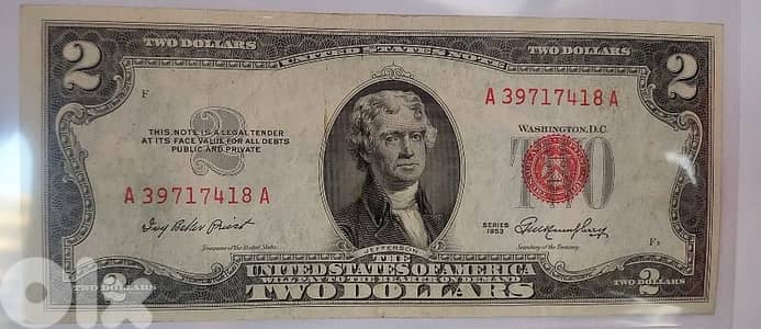 USA two dollars Banknote 1953