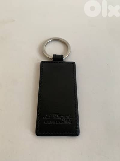 St. Dupont genuine leather black key chain Porte-cle